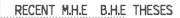 RECENT M.H.E B.H.E THESES