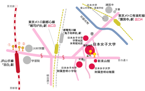 日本女子大学 目白キャンパス周辺地図